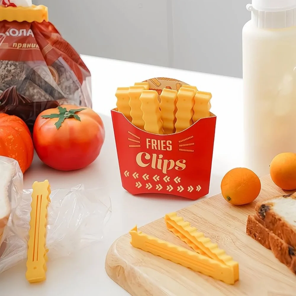 🎅🏻 SALE! French Fries Clips Set of 12 with Durable Plastic Holder Magnetic back